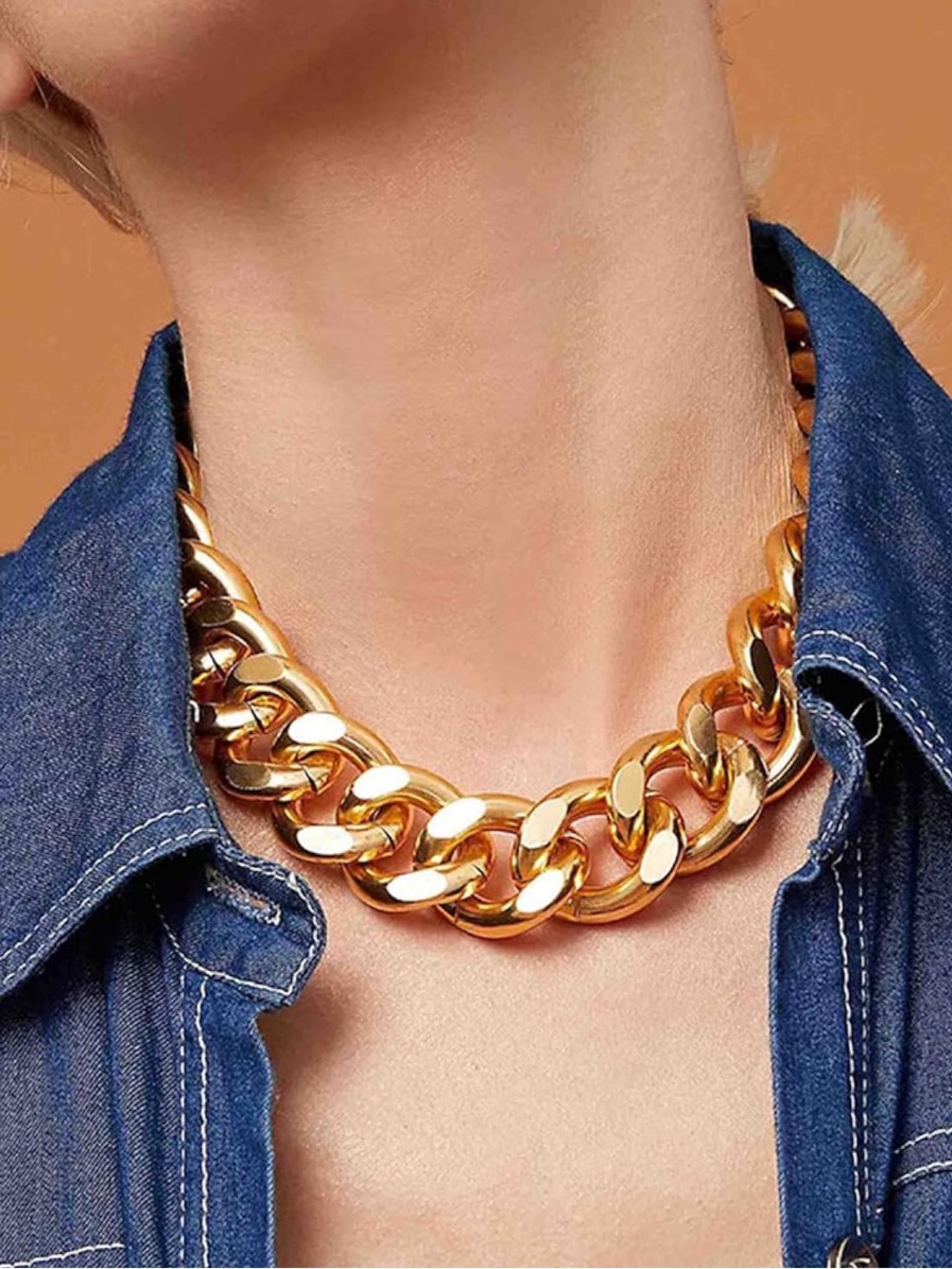 Gold Chunky Chain Necklace - Women Jewelry